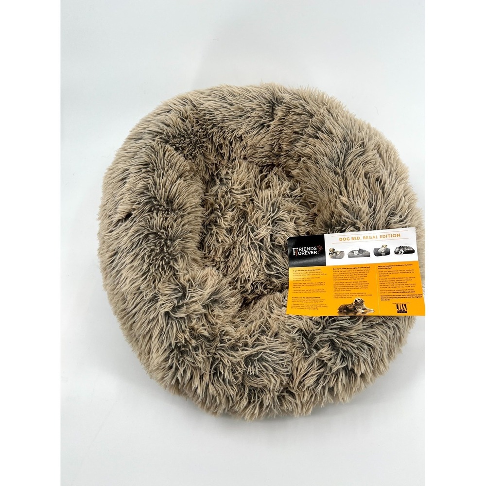 Madison Park Coco‎ Faux Fur Self Warming Indoor Round Pet Bed Cuddler Small TORN